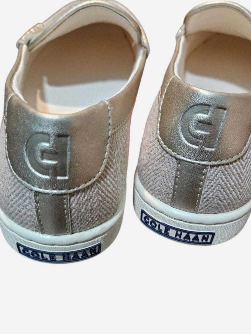 Cole Haan Metallic Canvas Penny Laofers